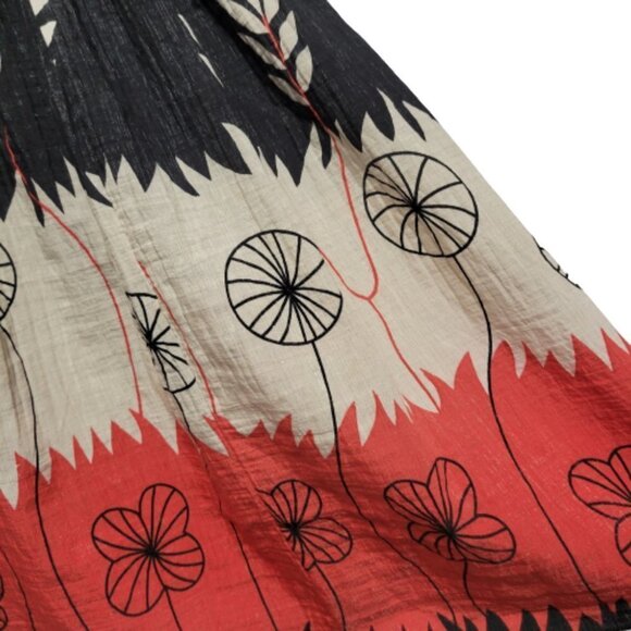 Pleated Flare Short Skirt Floral Motif - Size M - Picture 3 of 12